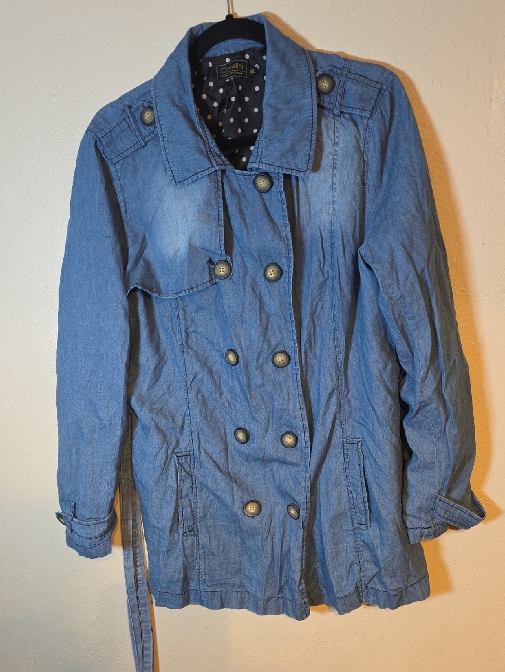 Cavalini Light Blue Double-Breasted Denim Jacket